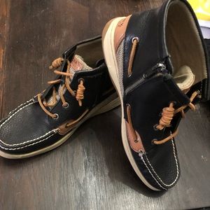 Sperry topsider navy blue boots as 10
